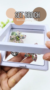 Livas 3 in1 Combo Blazer Brooch Shoulder Zircon Diamond Flower Set Kerongsang Mewah For Gift Pin Tudung Shawl Bawal Fashion