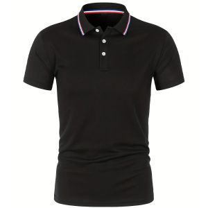 2025 Hot Sale Mens Summer Casual Breathable Comfortable Polo Shirt Mens Solid Color High Quality Short Sleeve T-Shirt