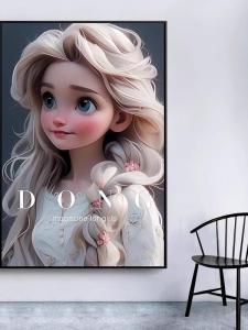 Cartoon Princess Elsa Bedroom Wall Art Ice Age Decorative Painting Esports Room Girls Bedside Decor Modern Home Decor