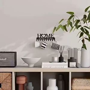 BECORATE Key Hook Free Punch Storage Rack Creative Love Home Storage Coat Hat Hanger Wall Hanging Metal Hook