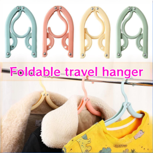 10pcs Folding Travel Clothes Hanger Magic Clothes Drying Rack Compact Foldable Plastic Cloth Hanger