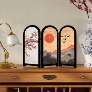 ตกแต่งห้องน้ำแบบพับได้สไตล์จีนใหม่ ตู้รองเท้า ต้นไม้ตกแต่ง พื้นผิวเป็นลายป่า วัสดุอื่นๆ งานฝีมือด้านบน