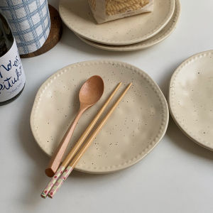 Nordic Style Ceramic Plate Deep Dish Western Dinnerware Underglaze Color Small Retro Dessert Plate Cake Serving Plate