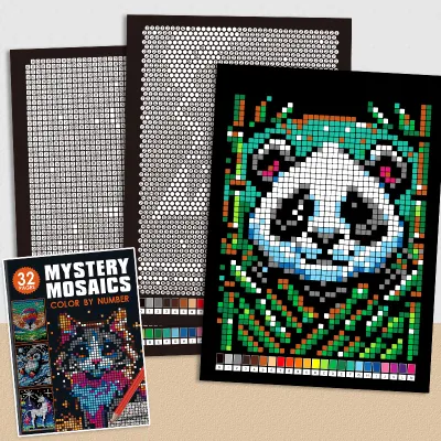 32 Pages Mystery Mosaic Color By Number Coloring Book for Adults Pixel Art Stress Relief