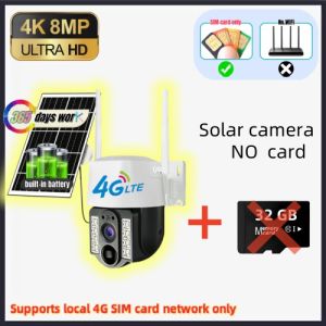 V380 Pro Solar Camera 4G Sim Outdoor PIR Human Detect Wireless Camaras Powered Energy Waterproof CCTV Home Security Protection