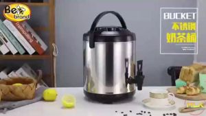 Stainless Steel Insulated Bucket Hot Cold Drink Jar Milk Tea Beverage Storage Dispenser Tong Air Kedap Serbaguna