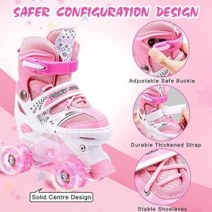[COD] Childrens Adjustable Double-Row Roller Skating Suitable for Boys and Girls 4-Wheel Roller Skates Breathable Childrens Outdoor Sports Roller Skates Anti-Slip and Wear-Resistant