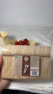 ช้อนไม้ขนาดเล็กแบบ 11 สมุนไฐพรรณ ช้อนไม้ตัก ช้อนขนม ช้อนไม้รักษ์ (100 ชิ้น)