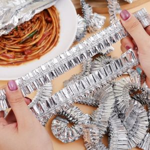 30Pcs Elastic Edge Seal Aluminum Foil Food Cover Heat-Insulating Freshness-Preserving for Meal Prep Baking Leftovers Food Storage
