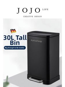 JOJO ’S LIFE | Square White Pedal High-grade Stainless Steel Trash Bin