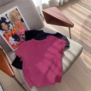 Dopamine Wear Light Blue Short Sleeve T-Shirt Female Bow Top Summer New Arrival Plus Size Loose Cotton T-shirt