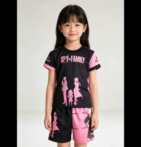 KO218-19-20# 2‑Piece T‑Shirt Shorts Set 3‑8 Years Old Kids Anime Cartoon Print Short Sleeve Top + Shorts Outfit Casual Home Wear