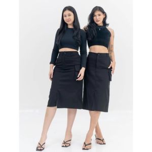 Rok cargo // Cargo skirt // Rok cargo korean look