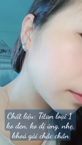 Bông Tai Khoen Tai Titan Nam _ Nữ Nhiều Mẫu Màu Trắng/Vàng Không Đen_Không Dị Ứng