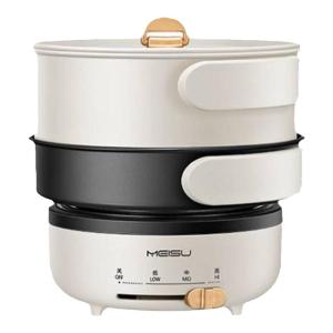 Foldable Mini Portable Electric Cooking Pot Separate Steamer Pan Noodles Boiler Travel Dormitory Available Stainless Steel