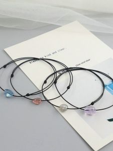 Natural Crystal Bracelet Single Sea Blue Topaz Moonstone Strawberry Quartz Purple Crystal for Women Fashion Jewelry Accessory