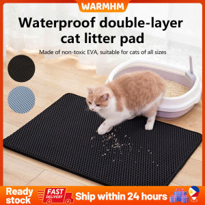 Waterproof Cat Litter Trapper Mat EVA Double Layer Easy To Clean Pet Garbage Pad Cat Toilet Pad Pet Accessories Cat Garbage Collector Smooth Feeding Anti-Skid Cat Litter Pad Surface Breathable Carpet