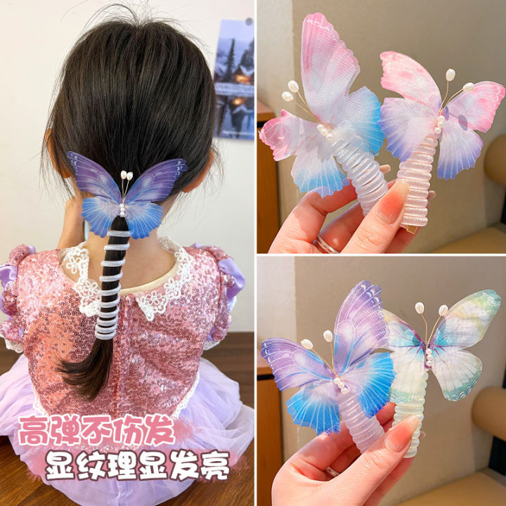 Colorful Kids Elastic Ponytail Holders - Spiral Hair Bands