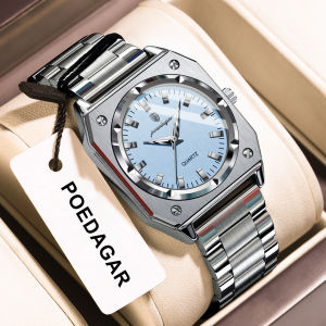 POEDAGAR Square Luxury Ladies Watch Waterproof Stainless Steel Luminous Fashion Woman Watch Elegant Quartz Womens Watches Reloj