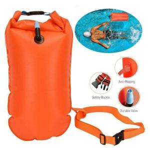 Swim Buoy Float for Open Water Swimming Safety Float with Adjustable Waist Belt Waterproof Dry Bag for Swim Train Kayaker