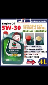 FIS Castrol Original Engine Oil Magnatec DUALOCK 5W-30 SN/CF ACEA A1/B1 4Liter Fully Synthetic Minyak Hitam Enjin Kereta