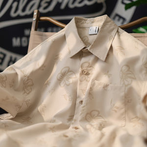 Loose Fit Floral Print Short Sleeve Shirt Casual Summer Vacation Style Mens Fashion Breathable Polyester Youth Trendy Shirt