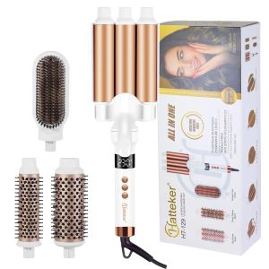 Máy Làm Xoăn Duỗi Tóc Đa Năng 4 Trong 1 Hatteker Lược Tạo Sóng Lớn Dùng Cho Nhà Và Salon 230V ° Gốm Sứ Tourmaline C