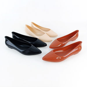 Sandal Sepatu Slip On Wanita Flat Shoes Cewek Jelly PVC Polos Santai Simple Kuliah Jalan COD SPT-31