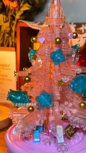 Đồ Chơi Lắp Ghép Kiểu Lego Cây Thông Pha Lê Hồng Bông Tuyết Xanh Có Hộp Nhạc Và Đèn Led Dễ Thương Quà Tặng Giáng Sinh D1003 / D1004