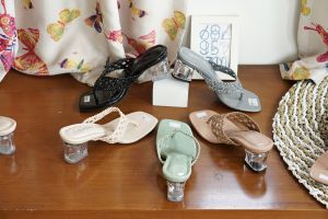 Sandal Wanita Heels Hak Kaca 5 cm Model Kepang Jepit KC-0017