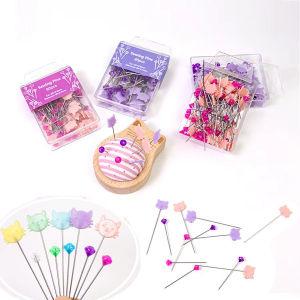 Striped Cat Pin Cushion with 80pcs Positioning Pins Storage Organizer Dressmaker Quilting Supplies for Crafts Making Sewing