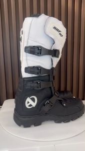 PROMO!!! Sepatu cross Trabas Trail ARF Sepatu Enduro Bahan KULIT Terbaru Hitam putih