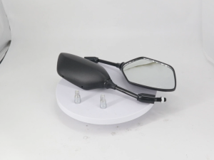Side Mirror White Lens Universal Aluminum Alloy Stem ABS Plastic Mirror Case