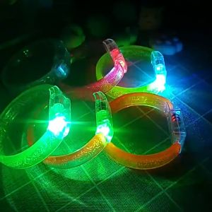 8color LED Bracelets Cheering Luminous Props Glow Sticks Bracelets Light up Bracelet Flashing Birthday Party Halloween Decoration