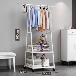 Multifunctional Coat Rack Simple Coat Storage Rack Movable Bedroom Clothes Hanger Stand Space-saving Clothes Organizer Shelf