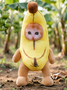 QIAOSHANG | Quirky Abstract Banana Cat Plush Toy