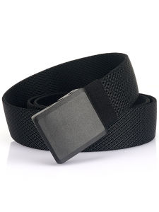 เข็มขัดผ้าไนลอน NIFCO ไม่มีโลหะ ผ่านการตรวจสอบความปลอดภัย หัวเข็มขัดแบบกด ยางยืด หัวเข็มขัดแบบยืดหยุ่น สำหรับทุกวัย