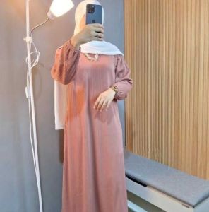 Gamis Soraya Rempel Tangan Knit Condru/Gamis Knit Condru/Gamis Muslimah Terlaris COD