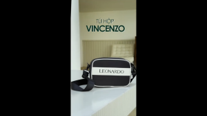 Leonardo Túi Đeo Chéo Nam Vincenzo Vải 600 TPE Kháng Nước Thiết Kế Túi Hộp Viền Trắng Nổi Bật