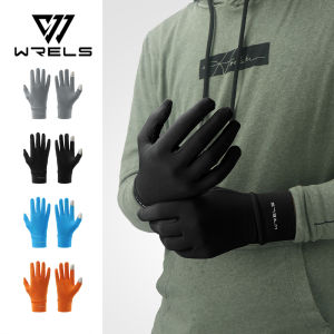 WRELS Winter Full Finger Gloves Windproof Fleece Cycling Motorcycle Fleece Gloves Thermal Elastic Touchscreen Running Gloves