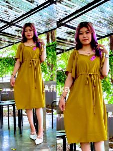Daster Cantik Elegan Viral Fuji Dress New Daster Remaja Kekinian Crinkle Airflow