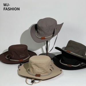 【WJ】Summer Outdoor Breathable Quick Drying Fisherman Hat Camping and Hiking Sun Hat Western Cowboy Hat for Fishing Sunshade