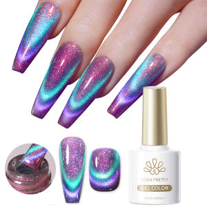 BORN PRETTY | BORN PRETTY 10ml Double Light Reflective Glass Cat Magnetic Gel Holographics Aurora Varnish Soak Off UV/LED Sparkling Nail Art
