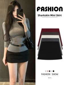 YISOF | Anti-peep Black Spicy Girl Style A-line Skirt