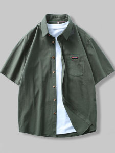 Short Sleeve Cotton Shirt Mens Summer Loose Casual Workwear Thin Stylish Pure Cotton Youthful Shirt for Teenage Boys