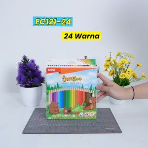Deli Coloring Pencil / Pensil Warna 12/24 Warna Hexagonal Jinggo Series Pewarnaan Cerah EC121