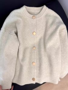 Gray Short Knitted Sweater Coat Womens Early Spring 2025 New Loose Zipper Open Cardigan Long Sleeve Knitted Top