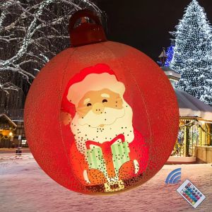 60cm Transparent Giant Inflatable Christmas Ball with Lights Christmas Decorations Outdoor Christmas Decorations Big Ball