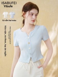 isabufei | Áo Thun Knit Giảm Eo Mảnh Mai Mới Xuất Hiện Hè 2026