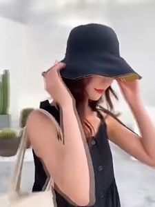FU Topi Wanita Pelindung UV Topi Pantai Bunga Daisy Bisa Digunakan Dua Warna Depan Belakang Topi Visor Cadar Bucket Topi Murah Import